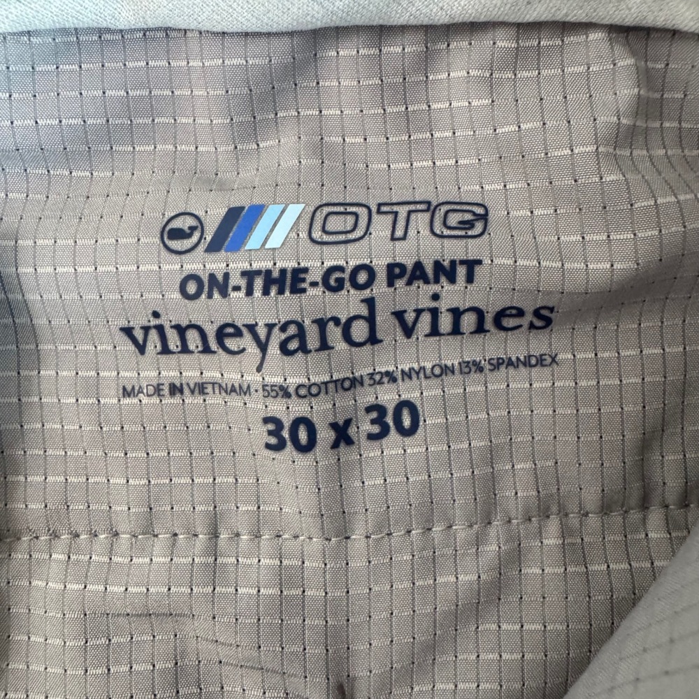 Vineyard Vines OTG 30x30 Gray On-The-Go Performance Stretch Mens Chino Pants - Picture 6 of 8
